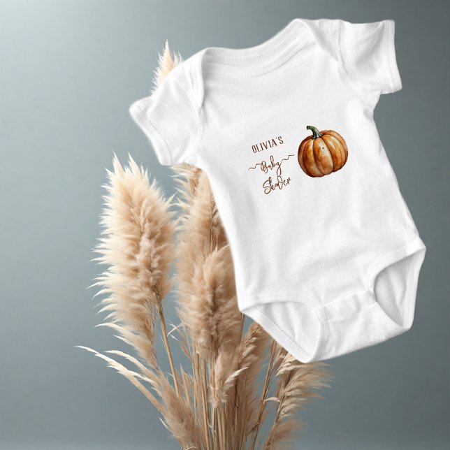Fall Little Pumpkin Baby Shower Baby Bodysuit (Creator Uploaded)