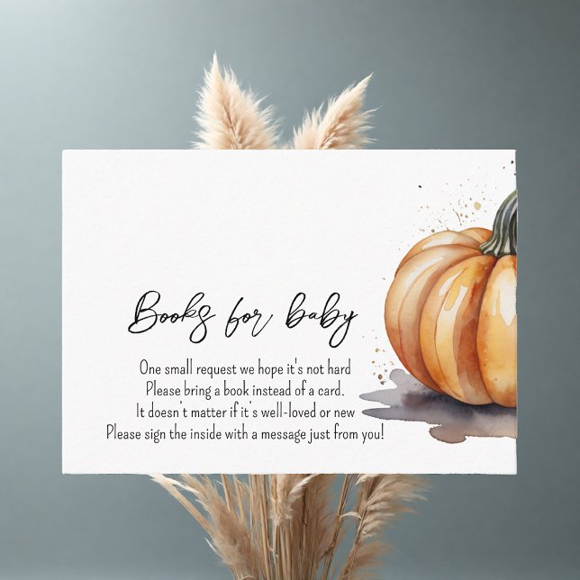 Fall Little Pumpkin Baby Shower Books for Baby Enclosure Card (Creator Uploaded)