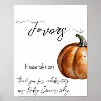 Fall Little Pumpkin Baby Shower Favours Poster