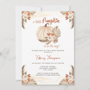 Fall Little Pumpkin Baby Shower Invitation