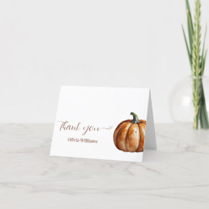 Fall Little Pumpkin Baby Shower  Thank You Card