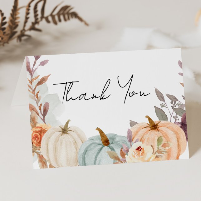 Fall Little Pumpkin Baby Shower Thank You Card (Creator Uploaded)