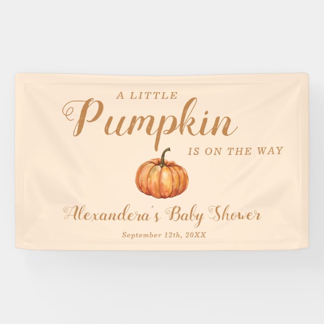 Fall Little Pumpkin Baby Shower Welcome Banner (Horizontal)