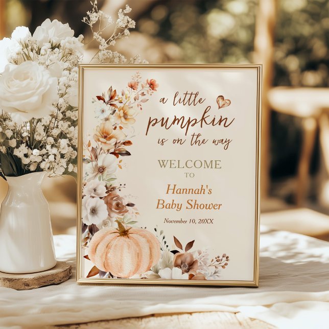 Fall Little Pumpkin Baby Shower Welcome Sign (Creator Uploaded)
