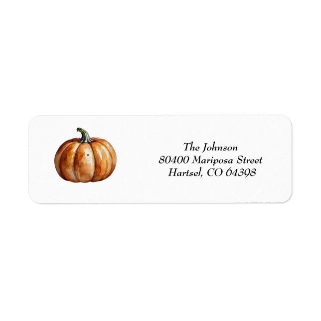 Fall Little Pumpkin Elegant Baby Shower  Return Address Label (Front)