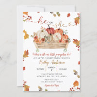 Fall Little Pumpkin Leaves He Or She Gender Reveal