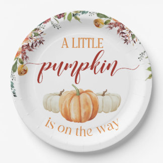 Fall Little Pumpkin RSVP Response Card Paper Plate