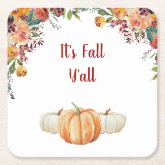 Fall Little Pumpkin RSVP Response Card Square Paper Coaster