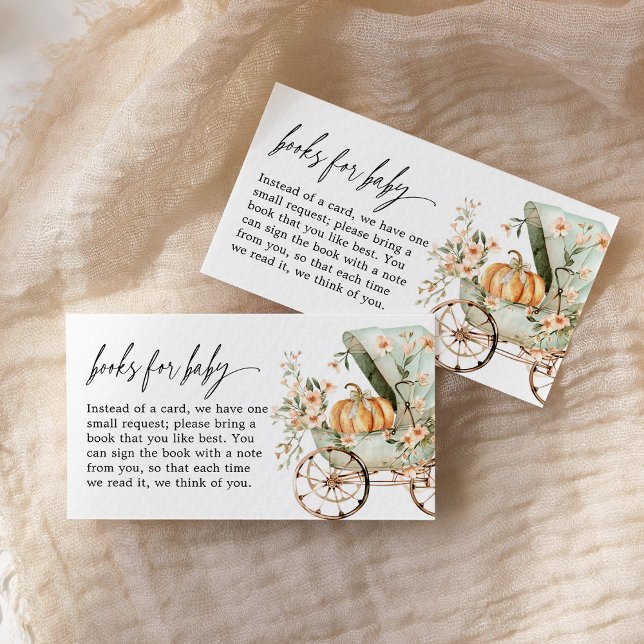 Fall Little Pumpkin Shower Books for Baby Enclosure Card (Creator Uploaded)