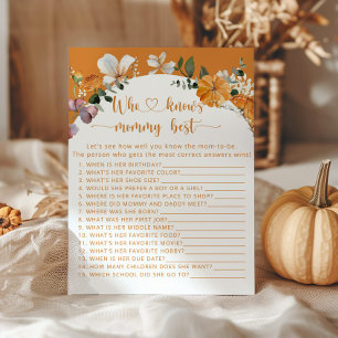  Fall little pumpkin Who knows mummy best game