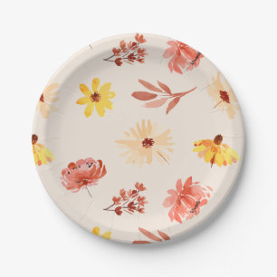 Fall Little Wildflower Birthday or Shower Paper Plate