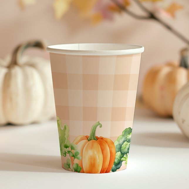 Fall Locally grown baby Pumpkin farm baby shower Paper Cups (Creator Uploaded)