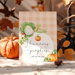 Fall Locally grown baby pumpkin how many candies Poster