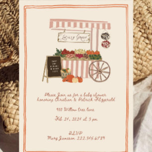 Fall Locally Grown Baby Shower Invitation   Farmer