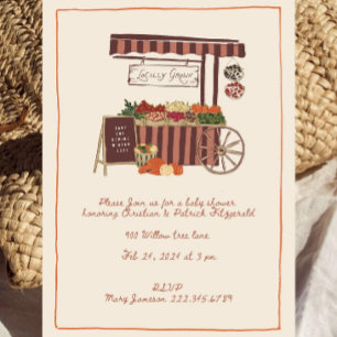 Fall Locally Grown Baby Shower Invitation Farmer