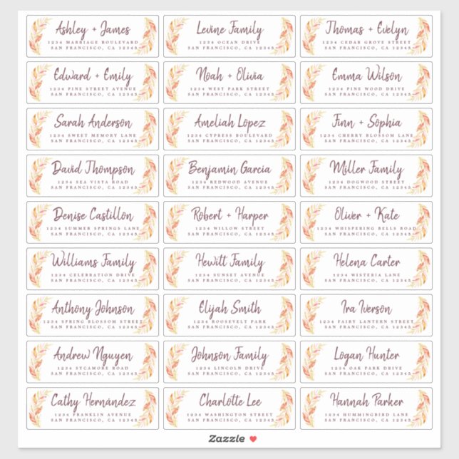 Fall Love Autumn Foliage Guest Address Labels (Sheet)