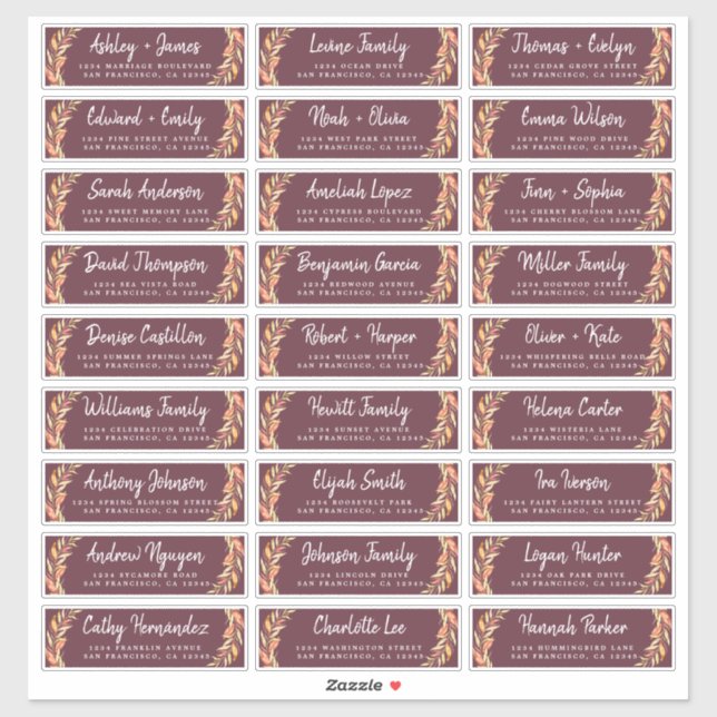 Fall Love Autumn Foliage Guest Address Labels (Sheet)