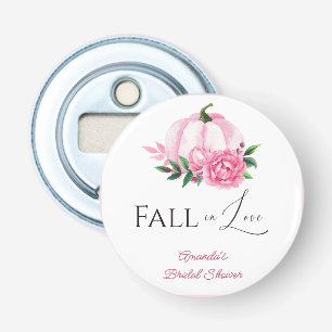 Fall Love Blush Pink Pumpkin Rustic Bridal Shower Bottle Opener