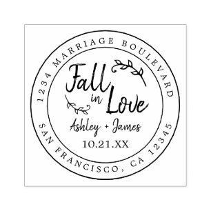 Fall Love Future Mr Mrs Wedding Date RSVP Rubber S Stamp