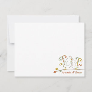 Fall Lovebirds, Stationery Notecards