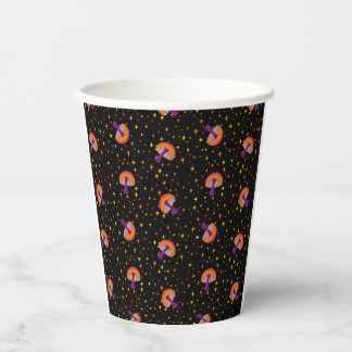 Fall magic mushrooms_black paper cups