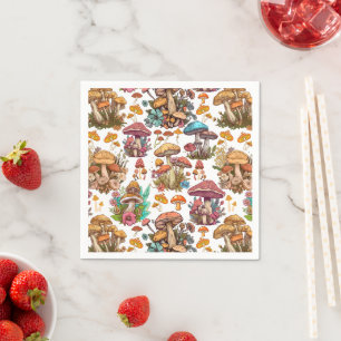 Fall Magic Mushrooms pattern 01 Napkin