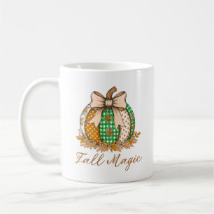 Fall Magic Patchwork Pumpkin Coffee Mug