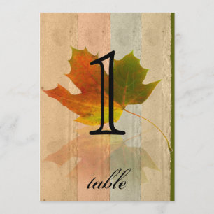Fall Maple Leaf Anniversary Table Number