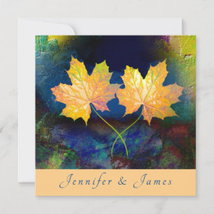 Fall Maple Leaf Custom Wedding Invitation