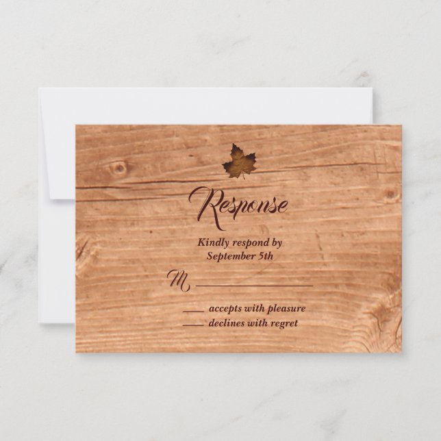 Fall Maple Leaf RSVP on oak (Front)