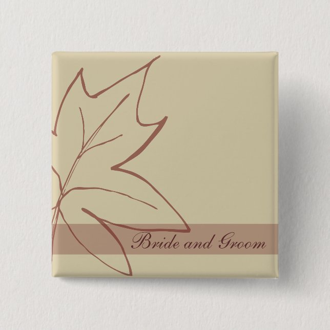 Fall Maple Leaf Wedding 15 Cm Square Badge (Front)