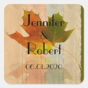 Fall Maple Leaf Wedding Envelope Seal