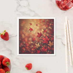 Fall Maple Leaves Bokeh Effect Decoupage Paper Napkin