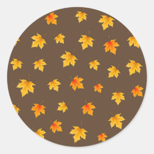 Fall Maple Leaves Classic Round Sticker