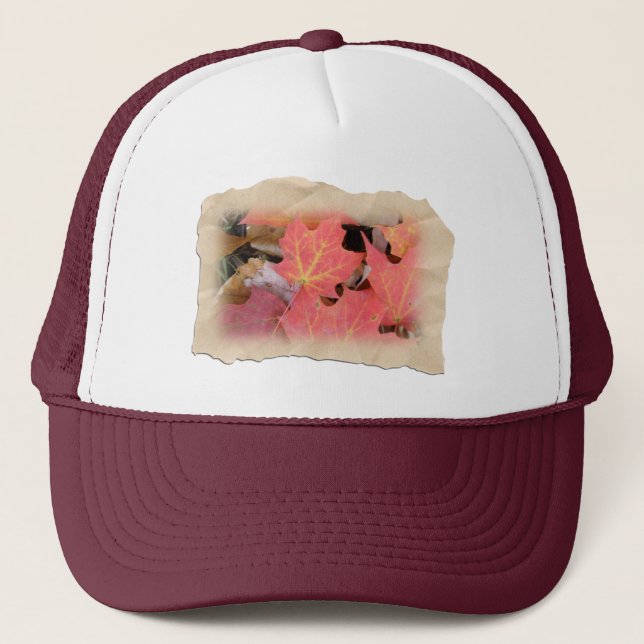 Fall Maple Leaves Coordinating Items Trucker Hat (Front)
