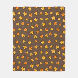 Fall Maple Leaves Fleece Blanket