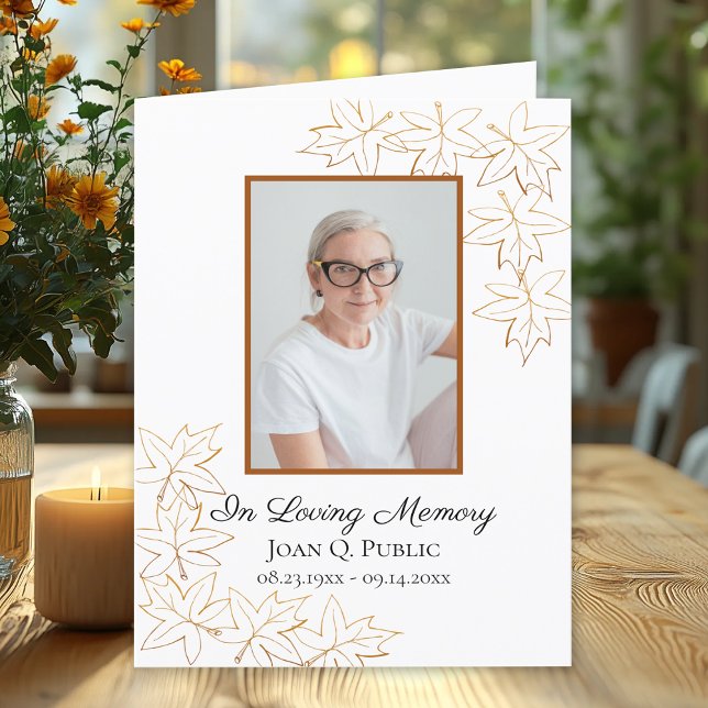 Fall Maple Leaves Funeral Wake Memorial Sympathy Thank You Card (Creator Uploaded)