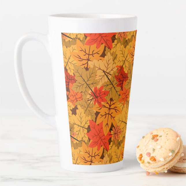 Fall Maple Leaves Latte Mug (In Situ)