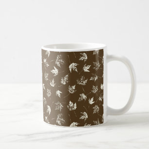 Fall Maple Leaves on brown - seamless pattern. Coffee Mug