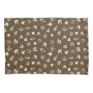 Fall Maple Leaves on brown - seamless pattern. Pillowcase