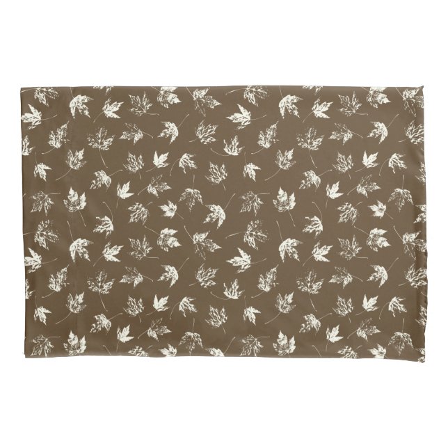 Fall Maple Leaves on brown - seamless pattern.   Pillowcase (Front)