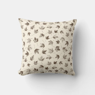 Fall Maple Leaves on cream - seamless pattern. Cushion