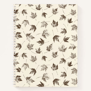 Fall Maple Leaves on cream - seamless pattern. Notebook