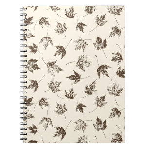 Fall Maple Leaves on cream - seamless pattern. Notebook