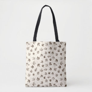 Fall Maple Leaves on cream - seamless pattern.  Tote Bag