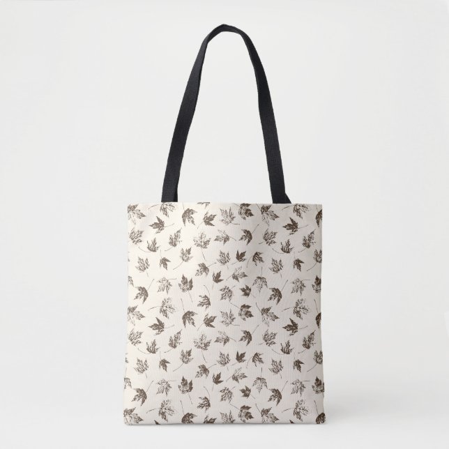 Fall Maple Leaves on cream - seamless pattern.  Tote Bag (Front)