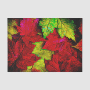 Fall Maple Leaves Red Yellow Black Art Tissue Paper