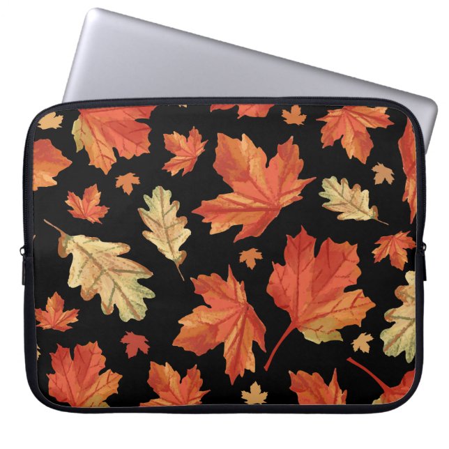 Fall Maple Leaves Thanksgiving Pattern Laptop Sleeve (Front)