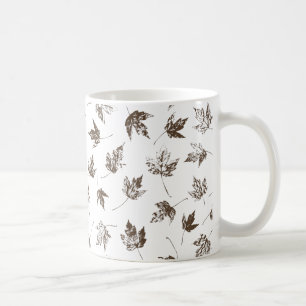 Fall Maple Leaves transparent - seamless pattern. Coffee Mug