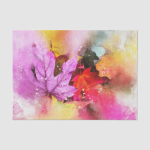 Fall maple leaves watercolor autumn pastel tissue paper